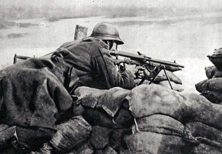 Belgian soldier at the front line during World War I